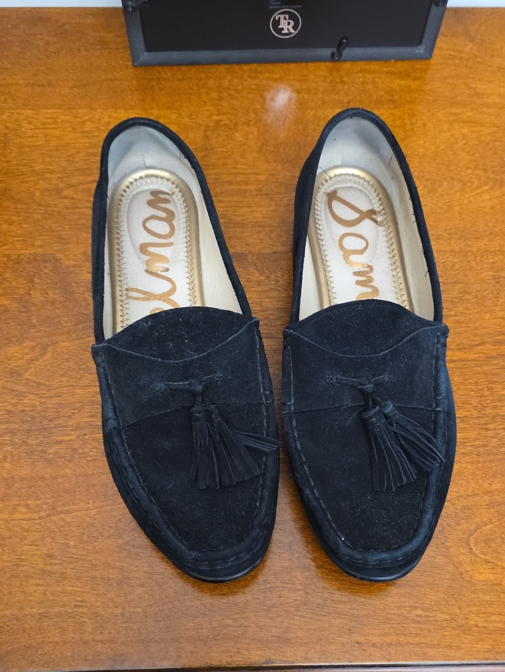 Sam Edelman Black Suede Tassel Loafers